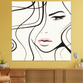 Lieflijk vrouwen gezicht canvas afdruk (Insitu (Woonkamer))