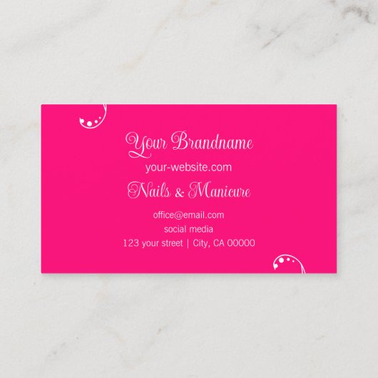  lieflijk wit en roze ornamentaal vierkant visitekaartje (Achterkant)