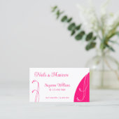 lieflijk wit en roze ornamentaal vierkant visitekaartje (Staand voorkant)