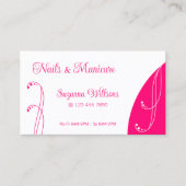 lieflijk wit en roze ornamentaal vierkant visitekaartje (Voorkant)