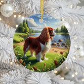 Lieflijke Cavalier King Charles Spaniel Aandenken Keramisch Ornament