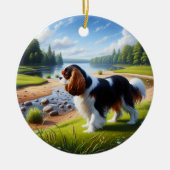 Lieflijke Cavalier King Charles Spaniel Aandenken Keramisch Ornament (Voorkant)