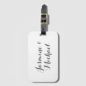 Lieflijke Chique Calligrafie Koppel Namen Bagagelabel (Voorkant (verticaal))