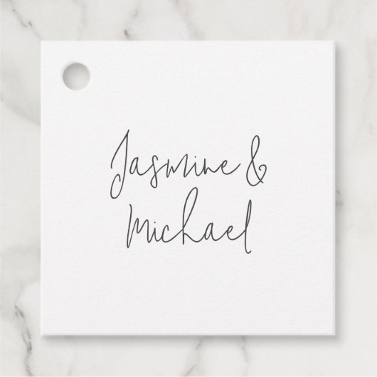 Lieflijke Chique Calligrafie Koppel Namen  Bedankjes Labels (Voorkant)