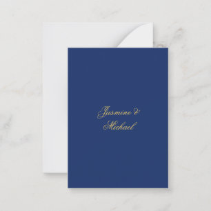 Lieflijke Chique Calligrafie Koppel Namen Blauw & Notitiekaartje