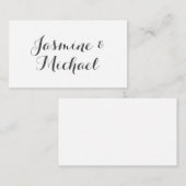 Lieflijke Chique Calligrafie Koppel Namen  Informatiekaartje (Voorkant / Achterkant)