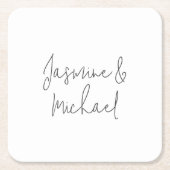 Lieflijke Chique Calligrafie Koppel Namen Kartonnen Onderzetters (Voorkant)