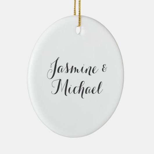 Lieflijke Chique Calligrafie Koppelnamen  Keramisch Ornament (Rechts)