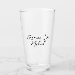 Lieflijke Chique Calligrafie Namen Bruiloften Glas