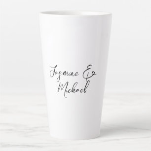 Lieflijke Chique Calligrafie Namen Bruiloften Latte Mok
