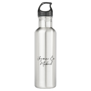Lieflijke Chique Calligrafie Namen Bruiloften Waterfles