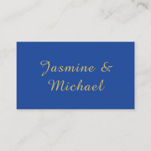 Lieflijke Chique Calligraphy Koppel Namen Blauw & Informatiekaartje