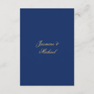 Lieflijke Chique Calligraphy Koppel Namen Blauw & Informatiekaartje