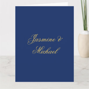 Lieflijke Chique Calligraphy Koppel Namen Blauw & Kaart