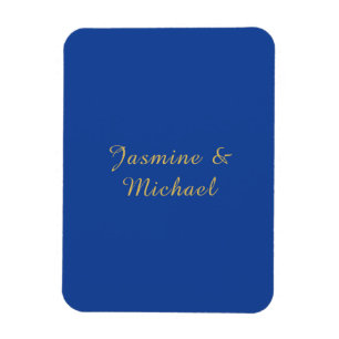 Lieflijke Chique Calligraphy Koppel Namen Blauw & Magneet