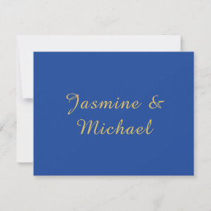 Lieflijke Chique Calligraphy Koppel Namen Blauw &  Notitiekaartje