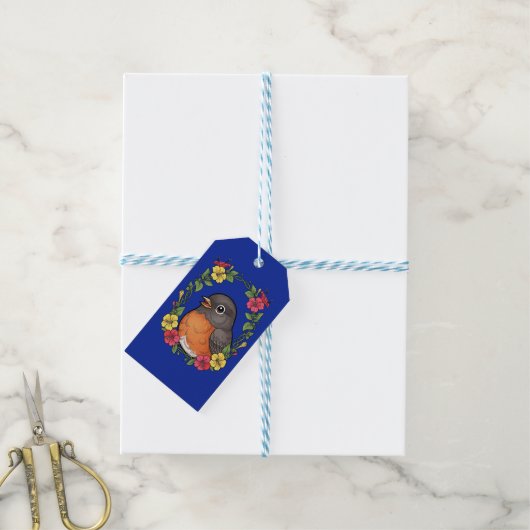 Lieflijke Connecticut-vogel met Mirabilis Cadeaulabel (Met Touw)