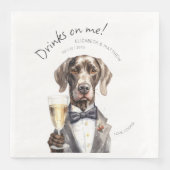 Lieflijke Duitse Staande Pointer Aquarel Bar Servet (Voorkant)