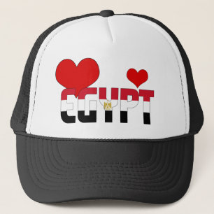 Lieflijke Egyptische Vlag Harten Patriottisch Trucker Pet
