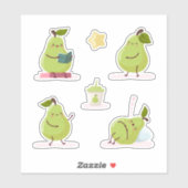 Lieflijke en grappige set peren sticker (Vel)