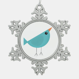 Lieflijke Fantasievolle Vogel Natuur Kunst Tin Sneeuwvlok Ornament