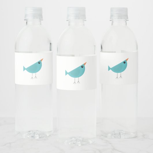 Lieflijke Fantasievolle Vogel Natuur Kunst Waterfles Etiket (Flessen)