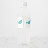Lieflijke Fantasievolle Vogel Natuur Kunst Waterfles Etiket (Achterkant)