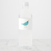 Lieflijke Fantasievolle Vogel Natuur Kunst Waterfles Etiket (Voorkant)