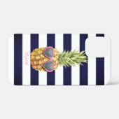 Lieflijke gestreepte koele ananas Case-Mate iPhone case (Achterkant (horizontaal))