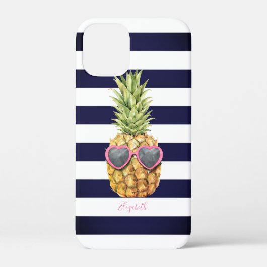 Lieflijke gestreepte koele ananas Case-Mate iPhone case (Achterkant)
