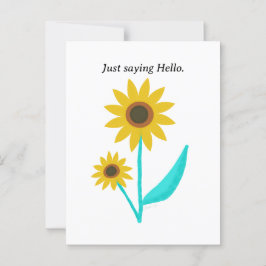 Lieflijke Handgetekende Digitale Zoete Zonnebloem Briefkaart
