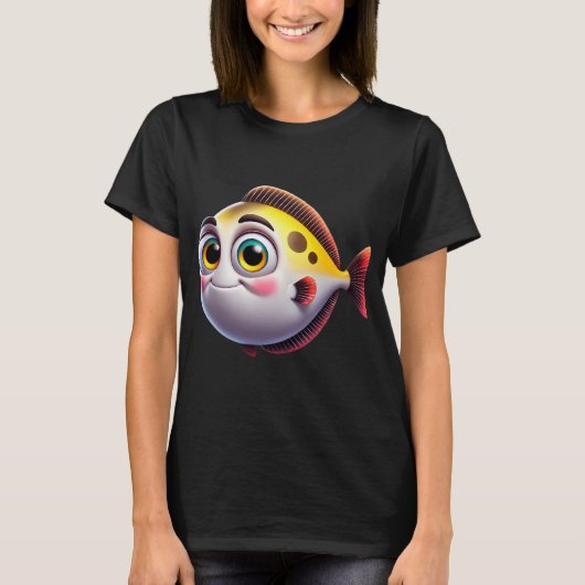 Lieflijke Heilbot Vis T-shirt (Voorkant)