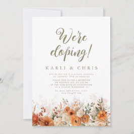 Lieflijke herfst terra cotta bloemen elopement rec kaart