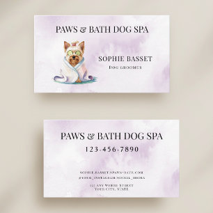 Lieflijke HondenSpa Aquarel Paars Visitekaartje