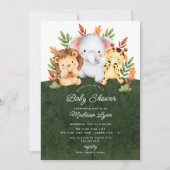 Lieflijke Jungle Dieren Baby Shower Kaart (Voorkant)