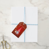 Lieflijke Kabouter Confetti,Rood Cadeaulabel (Met Touw)