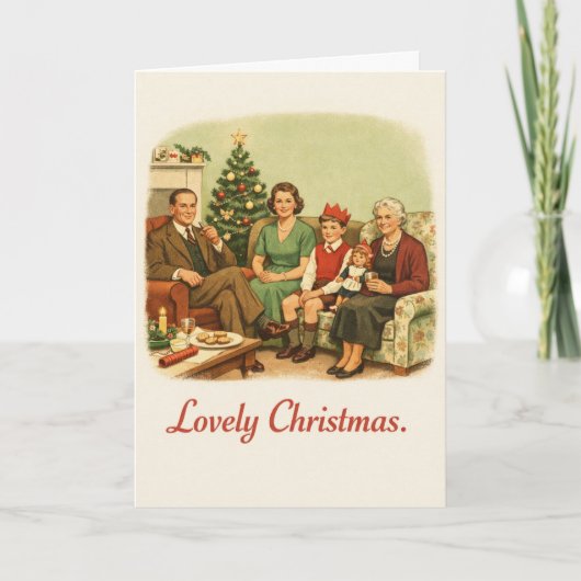 Lieflijke Kerst - Grappige Vintage Kaart (Voorkant)