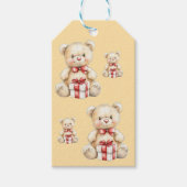Lieflijke Kerst Teddy Bear Cadeaulabel (Voorkant)
