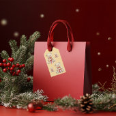 Lieflijke Kerst Teddy Bear Cadeaulabel