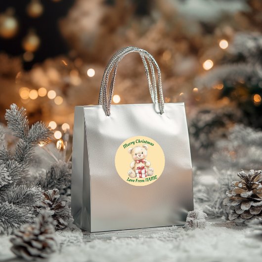 Lieflijke Kerst Teddy Bear Ronde Sticker