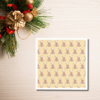 Lieflijke Kerst Teddy Bear Servet