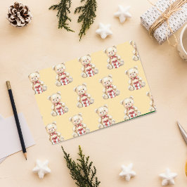Lieflijke Kerst Teddy Bear Tissuepapier