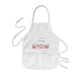Lieflijke Kleurrijke Waterverf Bloemen Kinder Schort