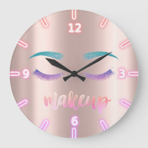 Lieflijke Koele Trendy Roze Gouden Glitter Valse W Grote Klok