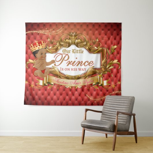 Lieflijke Koninklijke Afrikaanse Prins Rood & Goud Wandkleed (In Situ (horizontaal))