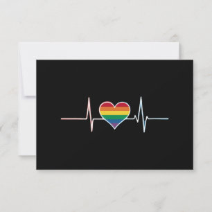 Lieflijke LGBT Gay Pride Hartslag Lesbische Hommen Bedankkaart