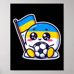 Lieflijke Oekraïense Fan Oekraïense Vlag Schattige Poster