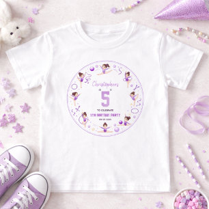 Lieflijke Paarse Ritmische Gymnastiek Sportief The T-shirt