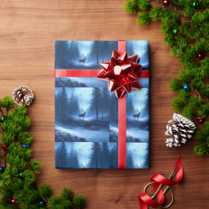 Lieflijke Rendieren Winter Wonderland Vakantie Cadeaupapier