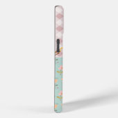 Lieflijke Roze Geruite Pastel Bloemengoud Duiven G Case-Mate iPhone Case (Achterkant / Rechts)